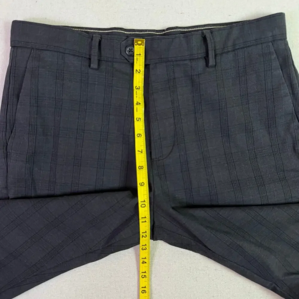 Banana Republic Slim Tapered Gray Plaid Pants Mens 32x30 Preppy Grunge Gothic